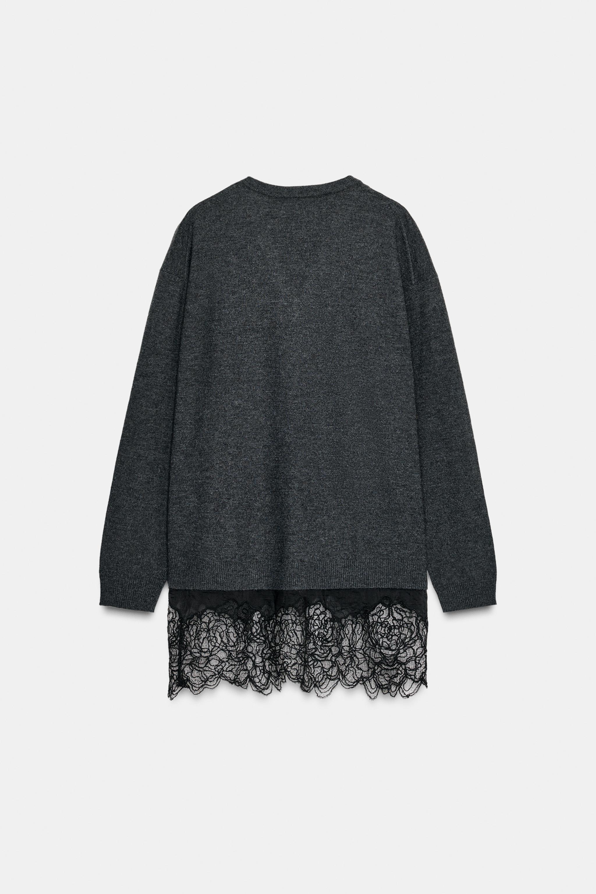 LONG COMBINATION LACE KNIT JUMPER